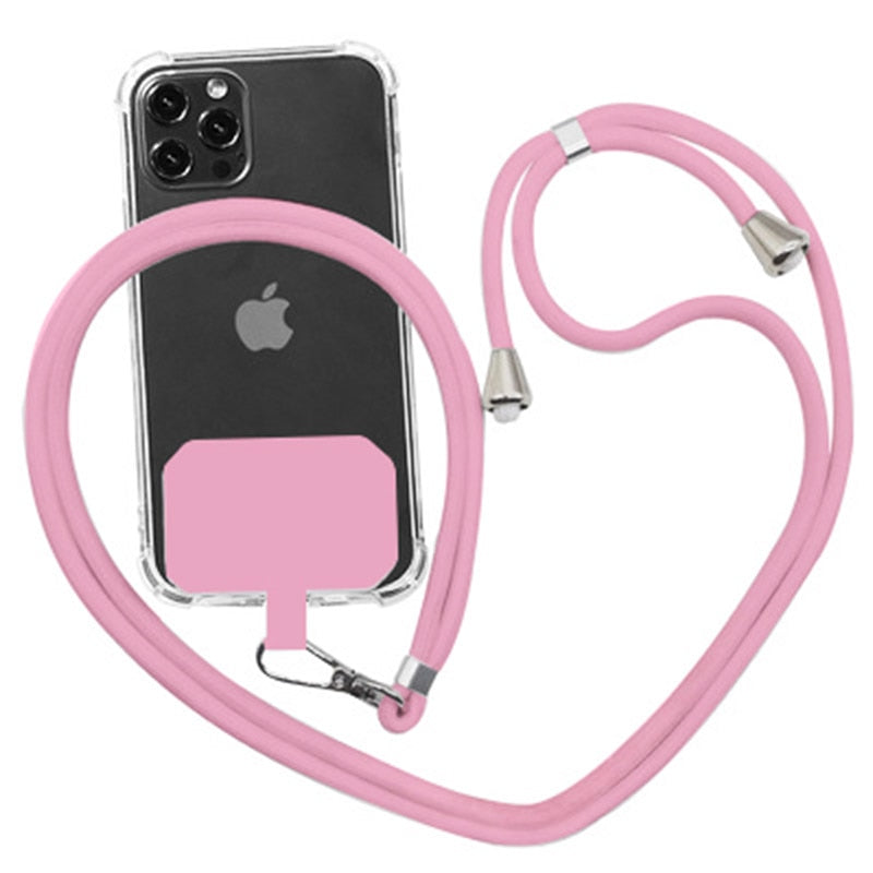 Universal Crossbody Patch Phone Lanyards - Pink - sky-cover