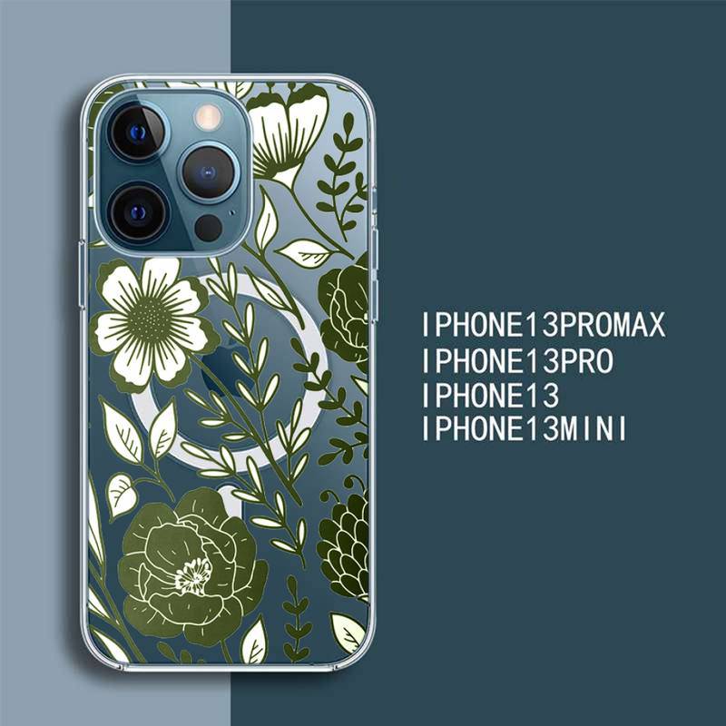 iPhone 13 Pro Max Floral Case transparent Super Magnetic MagSafe - iPhone12mini / a5 - sky-cover