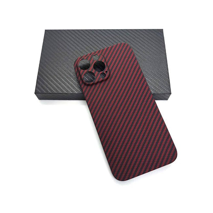 Carbon Fiber Case Compatible with Compatable - Red black / for iPhone 12 - sky-cover