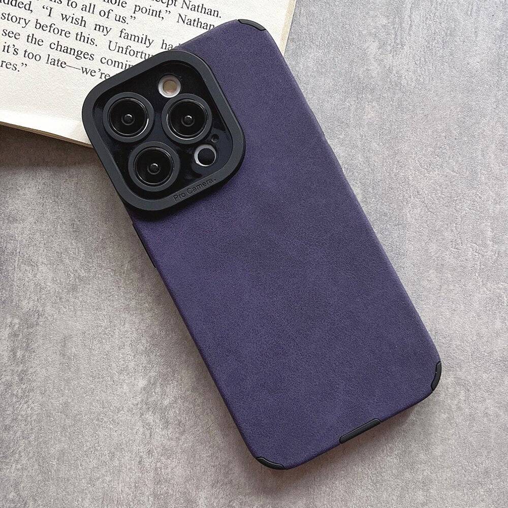 Leather Case For iPhone Camera Protection TPU Shockproof Cover Skin - purple / iPhone 11 - sky-cover