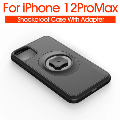 For Apple iPhone 12 pro Max Protective Hard bike cover Cover Phone Case Shockproof PC With Adapter Holder - Mount Case / iphone 12 pro max - sky-cover