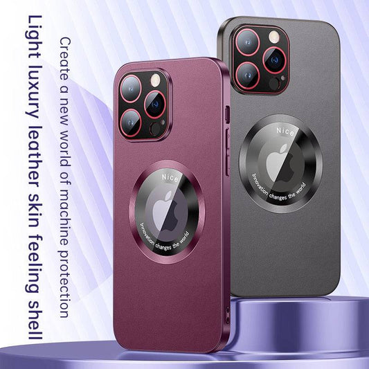 Leather Phone Case Compatible with Magsafe - Glass Metal Lens - Protection Shockproof - sky-cover