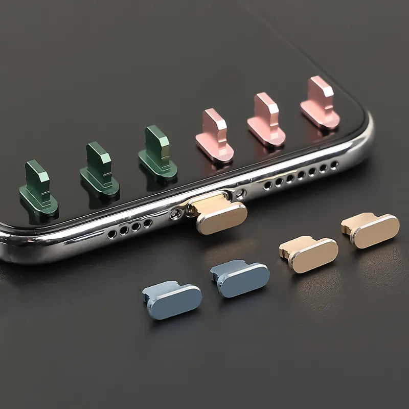 4 PCS Aluminum Alloy Anti Dust Plug for All iPhone Series and iPad AirPods - sky-cover