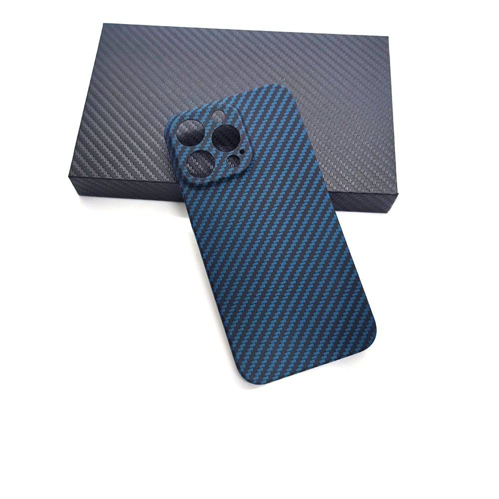 Carbon Fiber Case Compatible with Compatable - Blue black / for iPhone 12 - sky-cover