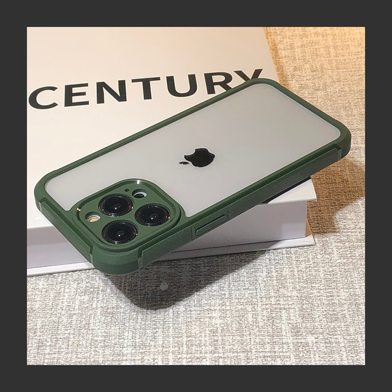 Shockproof Bumper Soft Clear Cover For iPhone 14 13 12 Pro Max 13Pro - Dark Green / For iPhone 14 - sky-cover