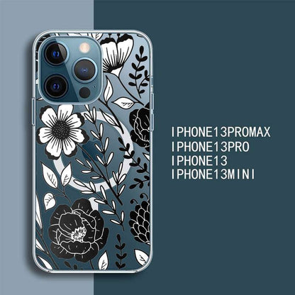 iPhone 13 Pro Max Floral Case transparent Super Magnetic MagSafe - sky-cover