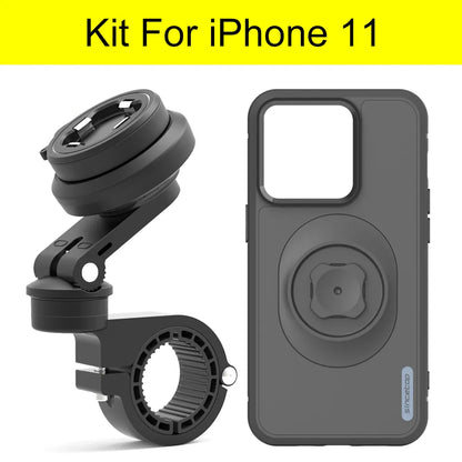 Shockproof Shock Absorption Phone Holder for Motorcycle, Road Mountain Bike Riding for iPhone Accessories - L061-KIT-11 / Black - sky-cover