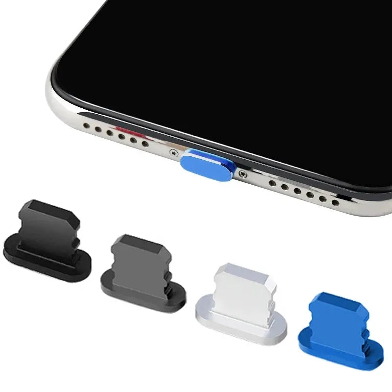 4 PCS Aluminum Alloy Anti Dust Plug for All iPhone Series and iPad AirPods - Mixcolor B-4PCS - sky-cover