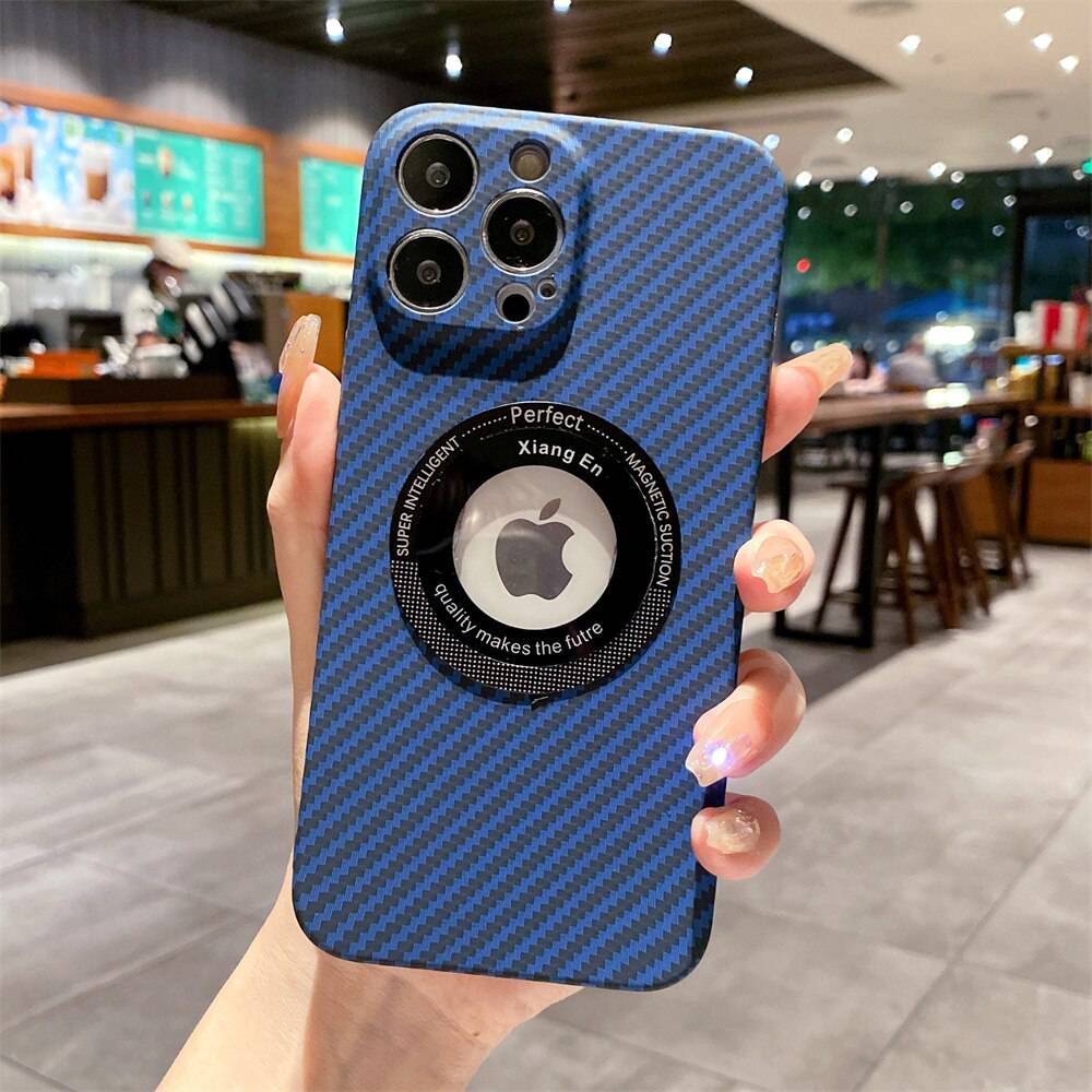 Carbon Fiber Twill Phone Case for iPhone compatible with Magsafe - Blue / For iPhone14 ProMax - sky-cover