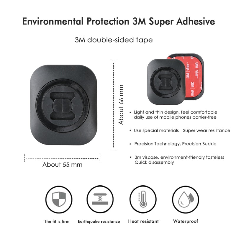 3M Adhesive-Backed Mobile Phone Holder Motorcycle Connector Cell Adapter Shockproof Quick Install - sky-cover