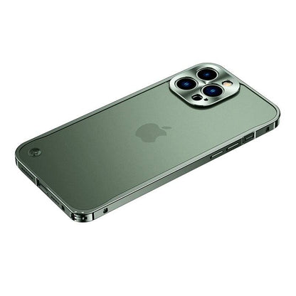 Metal Case For IPhone 13 case Aluminum Frame Frosted Back Panel - Green / for iphone 15 pro max - sky-cover