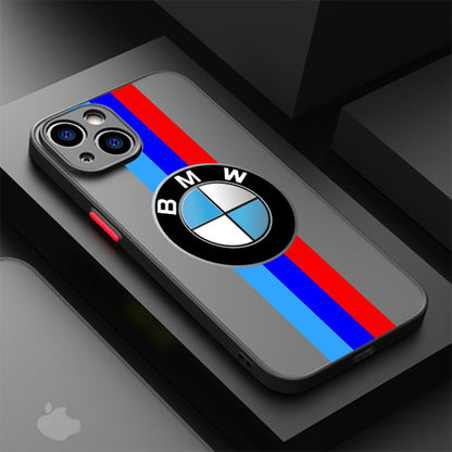 BMW Car Case for Apple iPhone 15 Pro Max Luxury Shockproof Matte Cover - Sky-BMW01 / iPhone 14 - sky-cover