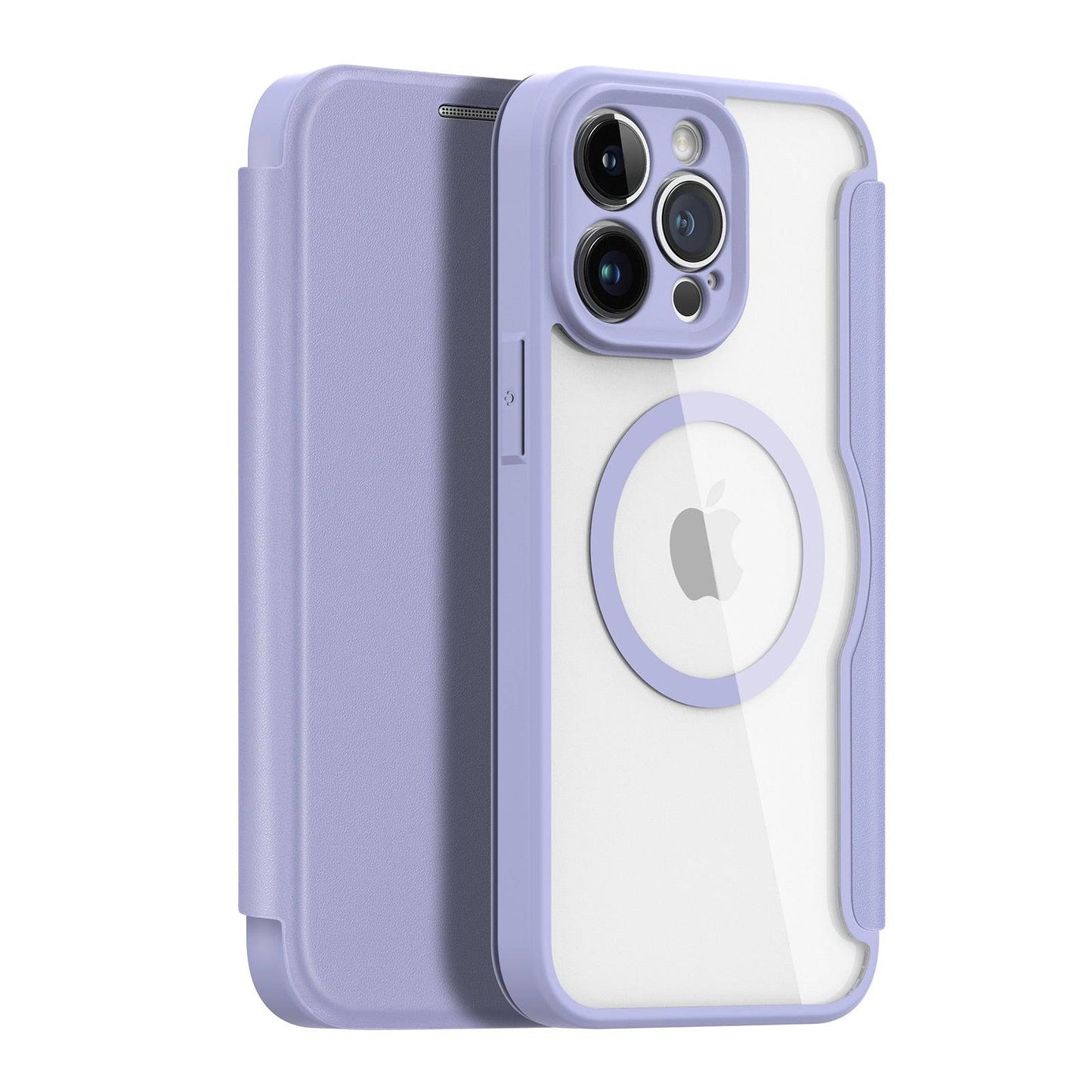 Magsafe Strong Magnetic Wireless Charging Wallet - Case Clear Back Sleeve Cover - Lavender / For iPhone 14ProMax - sky-cover