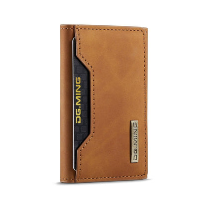 Leather Phone Wallet And Magnetic Card Holder - Fits Any Smartphone - Brown - sky-cover
