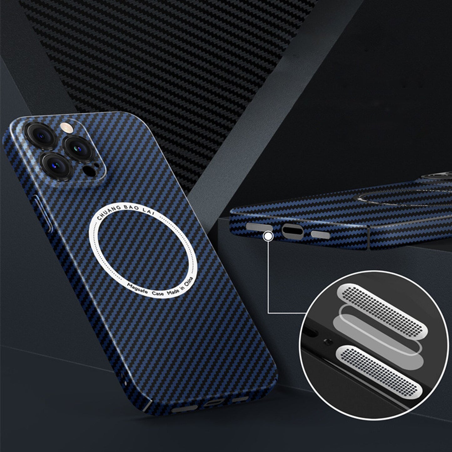 MagSafe® Compatible carbon Fibre Phone Case - Limitless 5.0 - dark blue / For iPhone 14ProMax - sky-cover