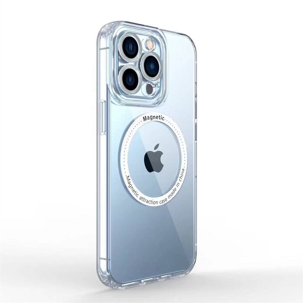 Clear case Magnetic with Magsafe Charging - Slim Fit Hard Soft Silicone - Clear / for iPhone 12 - sky-cover