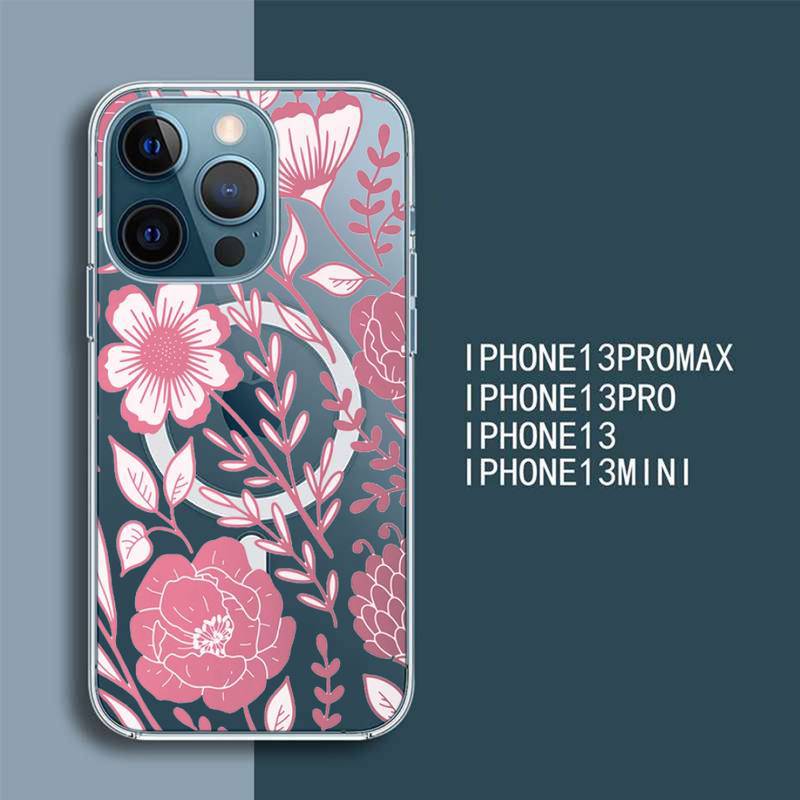 iPhone 13 Pro Max Floral Case transparent Super Magnetic MagSafe - iPhone12mini / a1 - sky-cover