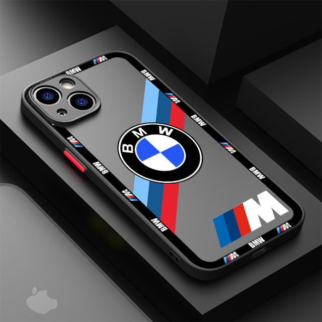 Luxury BMW Sports Drift Car Case For Apple iPhone 15, 14, 13, 12, 11 pro max Matte Phone Compatible with wireless charging Magsafe - Sky-BMW 04 / for iPhone 14 - sky-cover