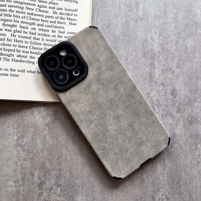 Leather Case For iPhone Camera Protection TPU Shockproof Cover Skin - gray / iPhone 11 - sky-cover