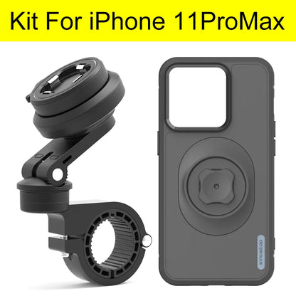 Shockproof Shock Absorption Phone Holder for Motorcycle, Road Mountain Bike Riding for iPhone Accessories - L061-KIT-11 PRO MAX / Black - sky-cover