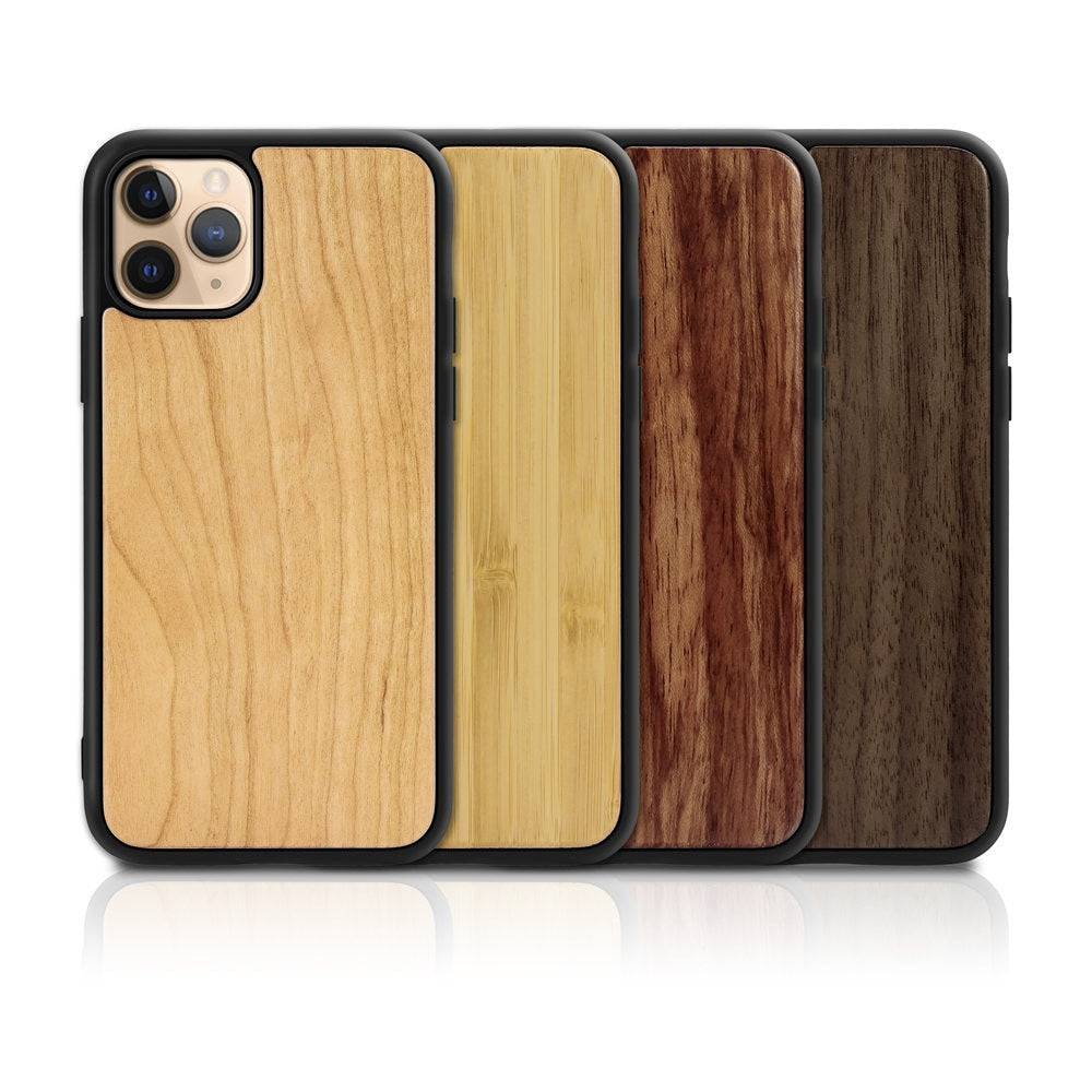 Real Wood back case for iphone 14 13 12 Genuine Bamboo Wooden Hard - sky-cover