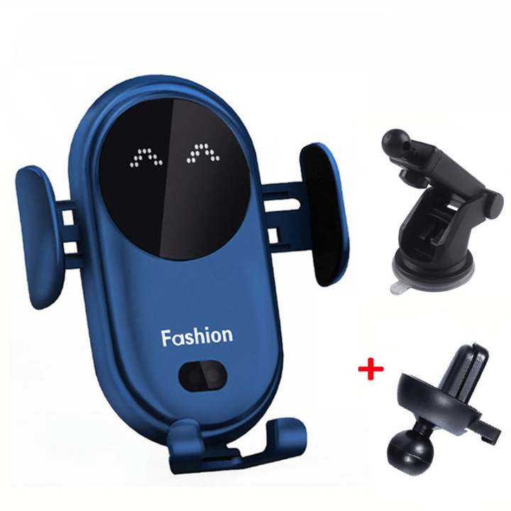 Wireless Charger - Mobile Phone Holder - Automatic Sensor Car Holder - Blue 2 - sky-cover