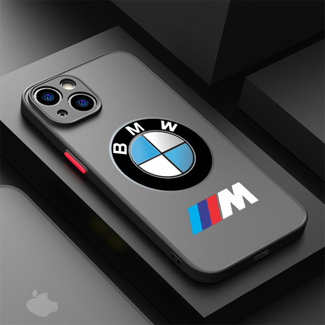 BMW Car Case for Apple iPhone 15 Pro Max Luxury Shockproof Matte Cover - Sky-BMW04 / iPhone 14 - sky-cover