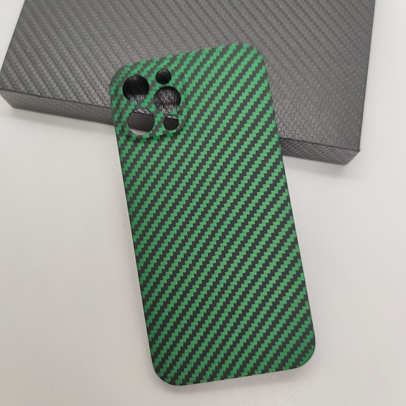 Carbon Fiber Case Compatible with Compatable - Green and black / for iPhone 12 - sky-cover