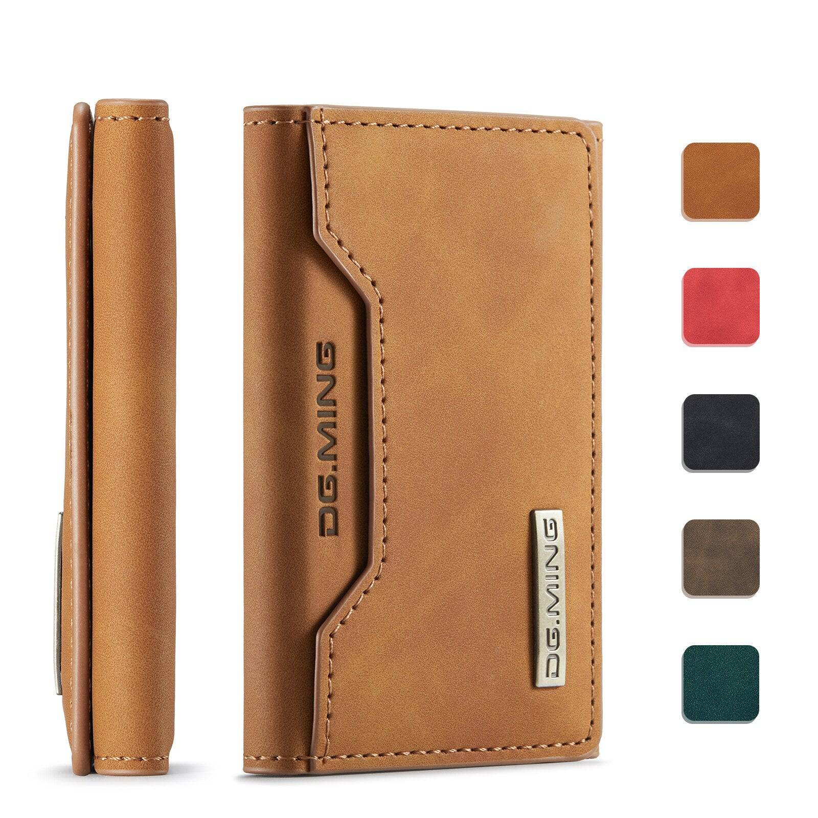 Leather Phone Wallet And Magnetic Card Holder - Fits Any Smartphone - sky-cover