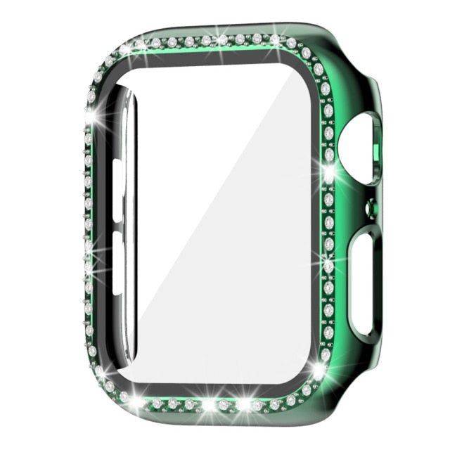 Diamond Bumper Protective Watch Cover Compatible with Apple Watch - Green / series123 38MM - sky-cover