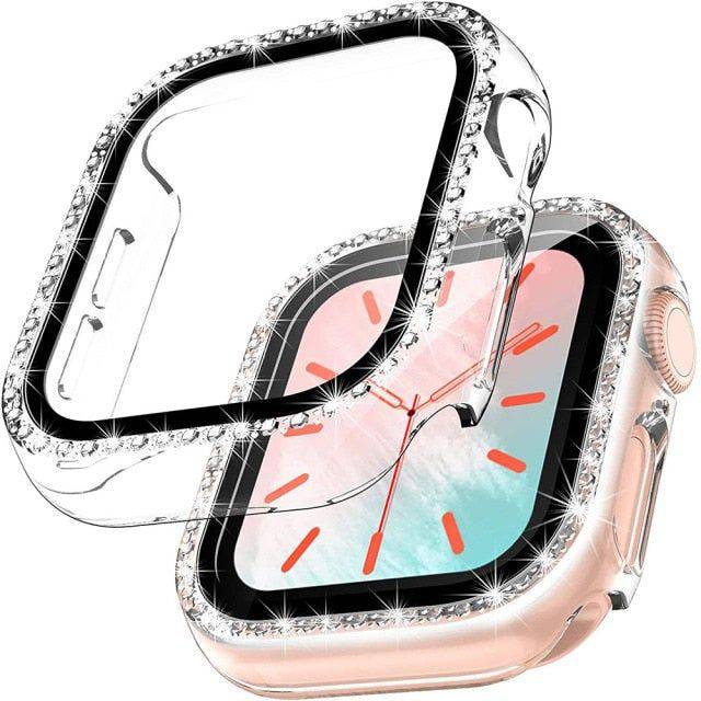 Diamond Bumper Protective Watch Cover Compatible with Apple Watch - Clear / series123 38MM - sky-cover