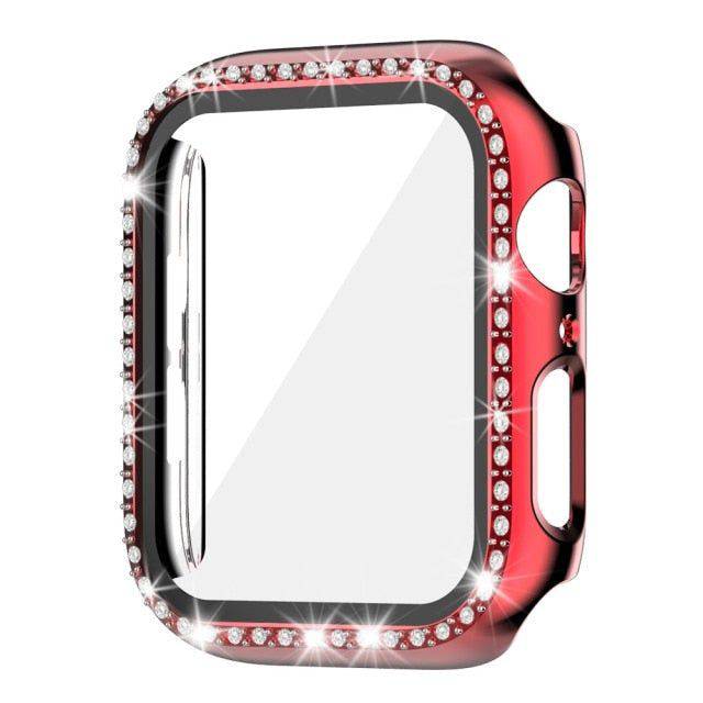 Diamond Bumper Protective Watch Cover Compatible with Apple Watch - Red / series123 38MM - sky-cover