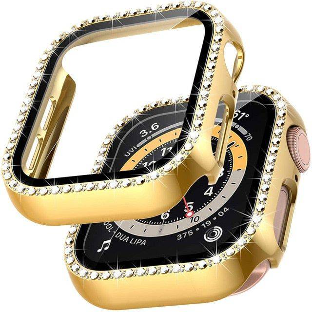 Diamond Bumper Protective Watch Cover Compatible with Apple Watch - Yellow / series123 38MM - sky-cover