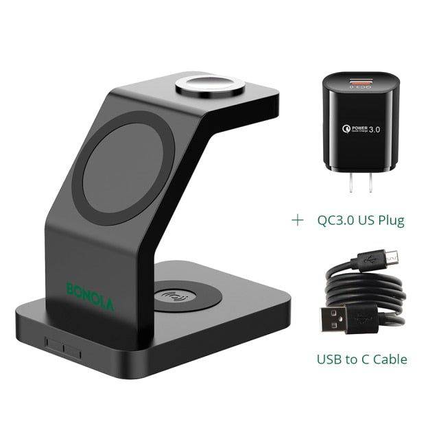 Smartphone fast charging, magnetic holder 3 in 1 wireless charging - sky-cover