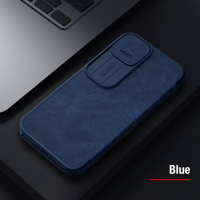 New Sliding Flip Cover Desing For iPhone 13 Pro Max Nillkin Qin - For iPhone 13 / Blue - sky-cover