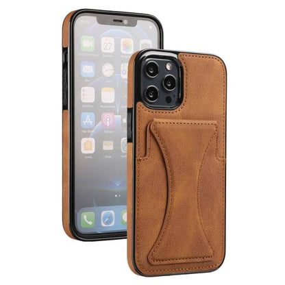 Luxury Leather Card Wallet Holder Phone Cover for all iphone - Brown / for iPhone 13 Pro - sky-cover