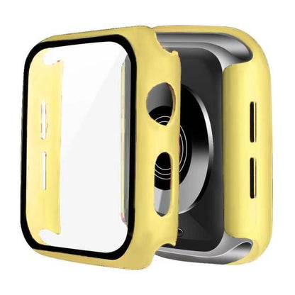 Cover the Side and edges Dumper Tempered Glass Watch cases - yellow / Series456 SE 44MM - sky-cover