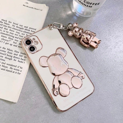3D Rabbit Phone Cover Smiley Face Phone Case - iPhone 13 Pro Max / Rose Gold - sky-cover