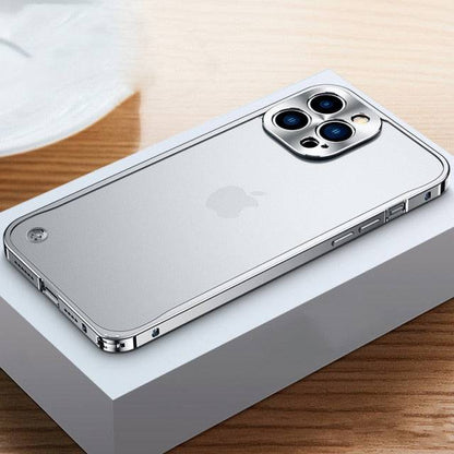 Luxury Square Metal Frame iPhone 13 cases backplane Shockproof Cover - Silver / for iphone 13 Pro - sky-cover