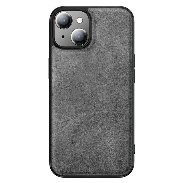 Luxury Shockproof Bumper Leather Phone Cover For iPhone Series - Gray / For iPhone 13 - sky-cover