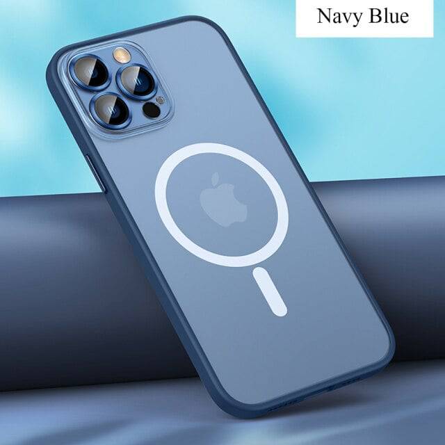 Cover compatible with wireless charging Magsafe and plus lens protection - Dark Blue / for iPhone 13 - sky-cover